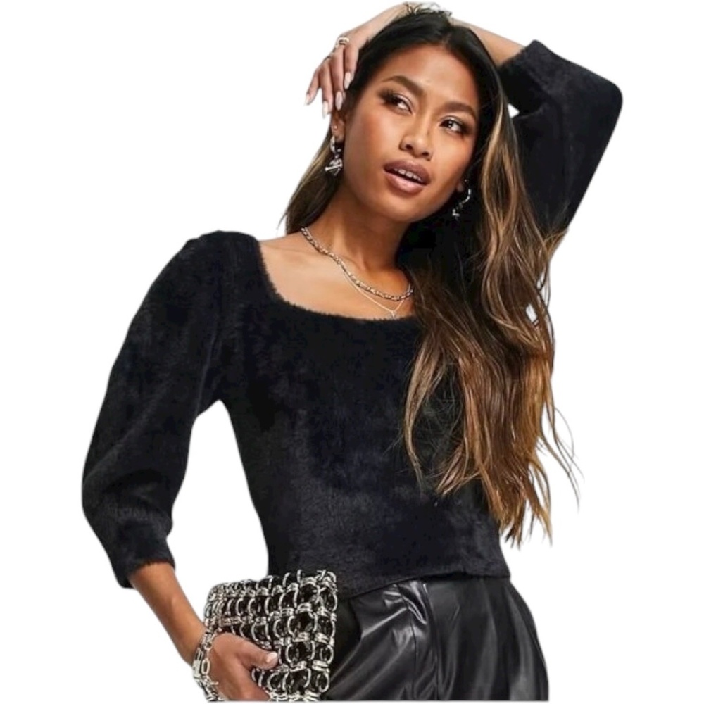 Free People Moonbeam Pullover Sweater in Black